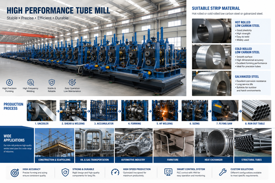 42CrMo Roller Shafts Tube Mill Machine ZY16 Φ8-18mm HF Welded Steel Pipe